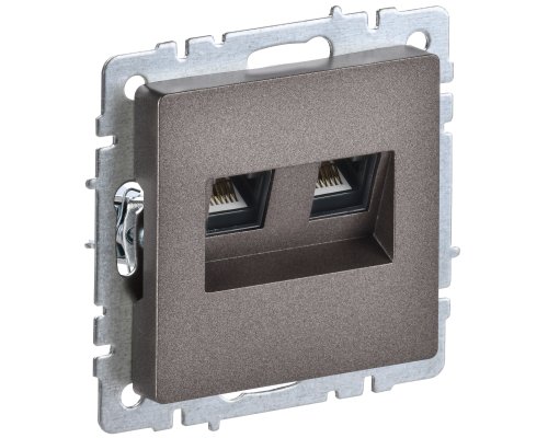 Розетка двойная RJ11+RJ45 BRITE кат.5E РК/Т12-БрТБ темная бронза (BR-KT20-O-1-K45)