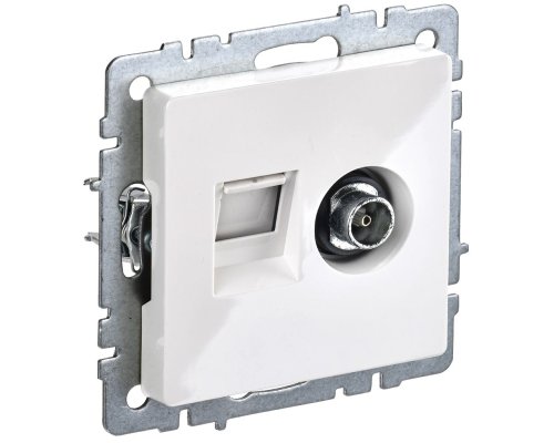 Розетка двойная TV+RJ45 BR-AK20-1-K01 кат.5E РТВ/РК12-БрБ скрытой установки белый (BR-AK20-1-K01)