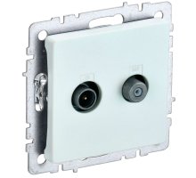 Розетка двойная TV+SAT BRITE РТВ/РСп12-БрЖ скрытой установки жемчуг (BR-AF20-O-K36)
