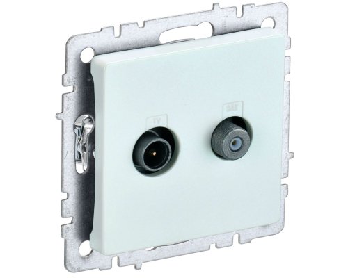 Розетка двойная TV+SAT BRITE РТВ/РСп12-БрЖ скрытой установки жемчуг (BR-AF20-O-K36)