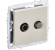 Розетка двойная TV+SAT BRITE РТВ/РСп12-БрКр скрытой установки бежевый (BR-AF20-O-K10)