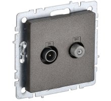 Розетка двойная TV+SAT BRITE РТВ/РСп12-БрТБ скрытой установки темная бронза (BR-AF20-O-K45)