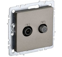 Розетка двойная TV+SAT BRITE РТВ/РСп12-БрШ скрытой установки шампань (BR-AF20-O-K37)